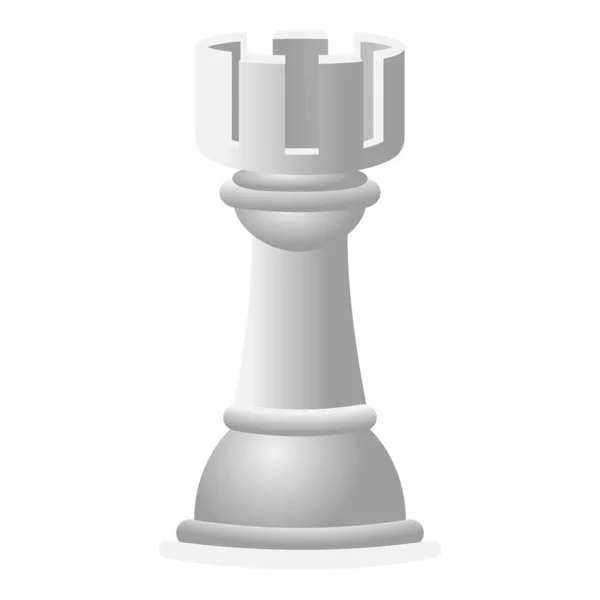 Символ белой шахматной ладьи, стиль мультфильма — стоковый вектор