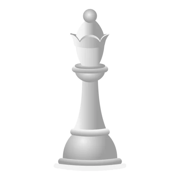 Икона белой шахматной королевы, стиль мультфильма — стоковый вектор
