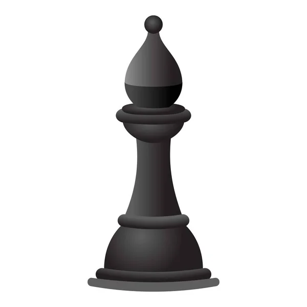 Černá ikona šachového rytíře, kreslený styl — Stockový vektor