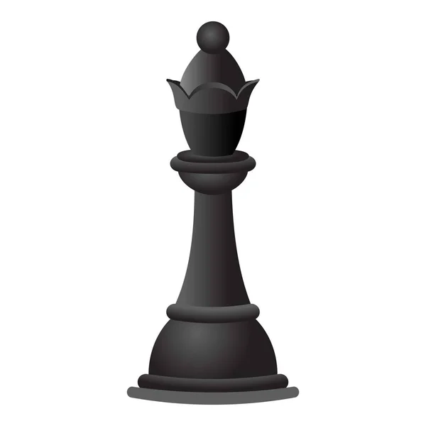 Black chess queen icon, cartoon style — Stock Vector