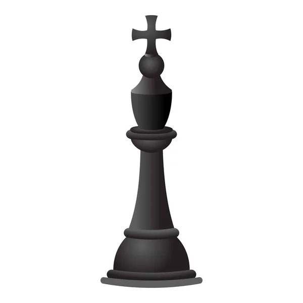 Icône roi des échecs noir, style dessin animé — Image vectorielle