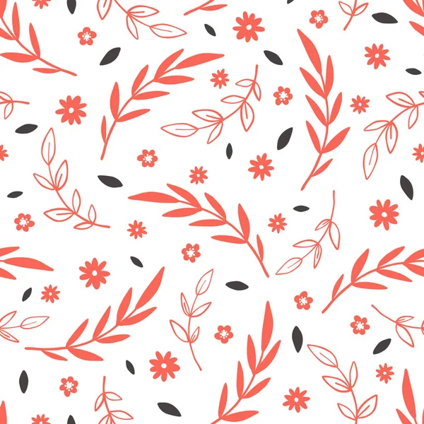 Lindo Patrón Floral Inconsútil Aislado Sobre Fondo Blanco Elemento Diseño — Vector de stock