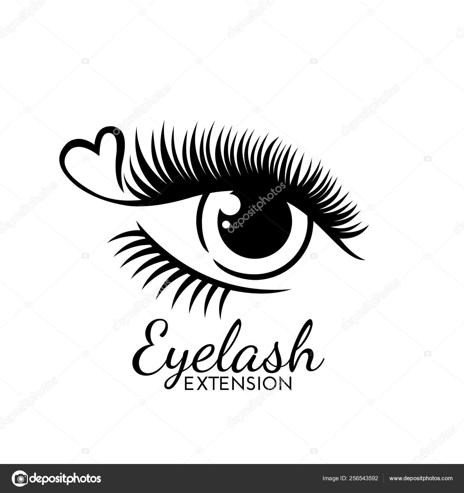 Cute Eyelash extension logo isolated on white. Stock Vector by ...