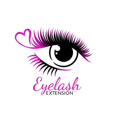 Cute Eyelash extension logo isolated on white. clipart