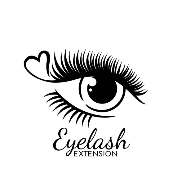 Cute Eyelash extension logo isolated on white. — Stock Vector