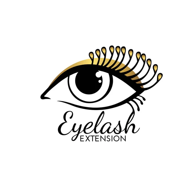 Cute Eyelash extension logo isolated on white. — Stock Vector