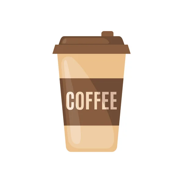 Ícone xícara de café em estilo plano isolado no branco . —  Vetores de Stock