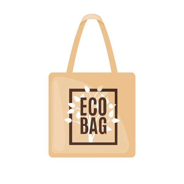 Eco Bag icon in flat style Isolated on white. — Stock Vector