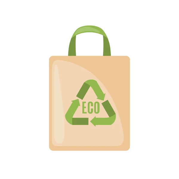 Eco Bag ikon lapos stílusban izolált fehér. — Stock Vector
