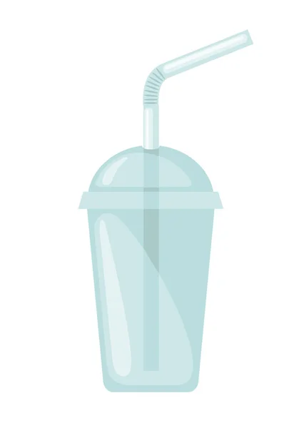 Icono de vidrio plástico transparente sobre fondo blanco . — Vector de stock