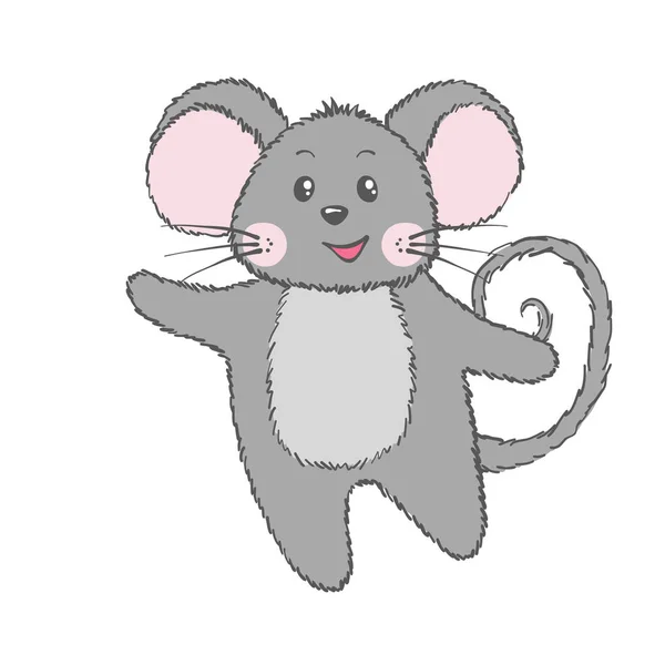 Lindo ratón vector aislado sobre fondo blanco . — Vector de stock