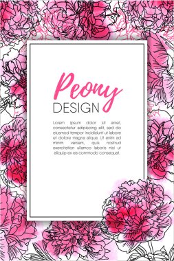 Beyaz izole suluboya şakayık ile Çiçek çerçeve.