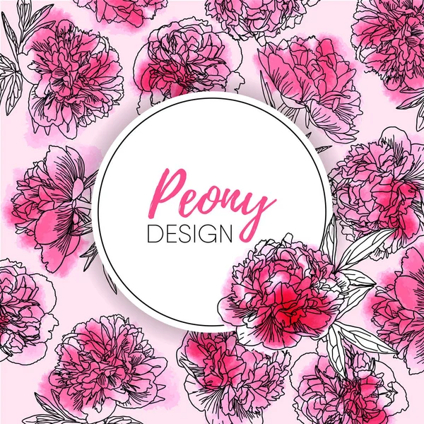 Beyaz izole suluboya şakayık ile Çiçek çerçeve.