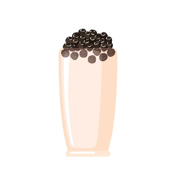 Bubble melk thee pictogram in platte stijl geïsoleerd op wit. — Stockvector