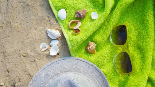 Accessori Vacanze Mare Sulla Sabbia — Foto Stock