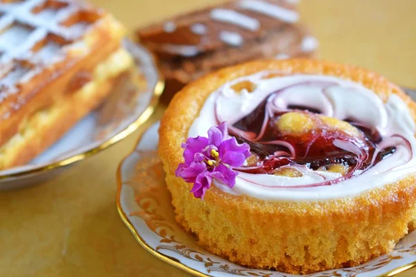 Разнообразные Сладости Чая Вкусный Десерт — стоковое фото