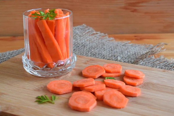 Здоровые Овощи Морковь Деревянном Фоне — стоковое фото