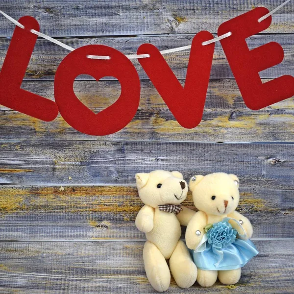 Aftelkalender Voor Valentijnsdag Pluizig Teddybeer — Stockfoto