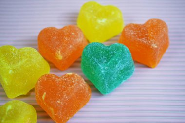 Lezzetli marmelat. Meyve şekerleri.