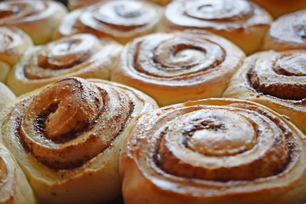 Läckra Kanelbullar Dessert För — Stockfoto