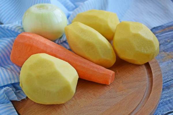 Verse Groenten Een Houten Board Food Ingrediënt — Stockfoto