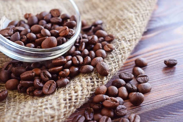 Ziarna Kawy Płótnie Napój Smaku — Zdjęcie stockowe