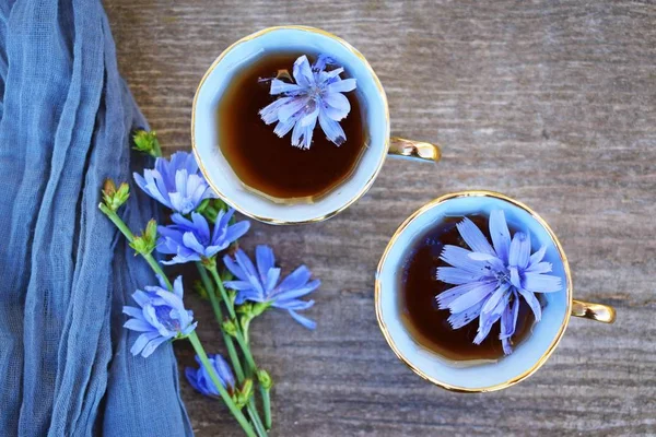 Een Gezonde Kruidendrank Vervanger Voor Koffie Cichorei Het Uitzicht Vanaf — Stockfoto