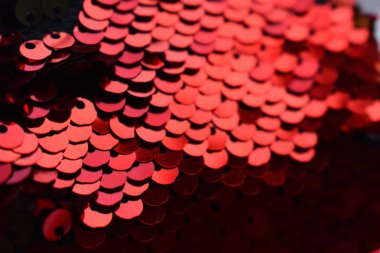 Doku arka plan dizileri çok renkli. Canlı mercan rengi 2019 konsepti, ışıltılı payetli tekstil.