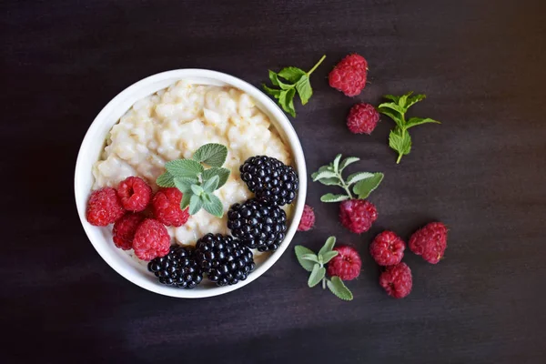 Oatmeal with fresh berries.Delicious and healthy Breakfast.Healthy food.