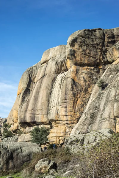 Rock Klimmers Voorbereiding Het Klimmen Naar Indio Indian Manzanares Real — Stockfoto