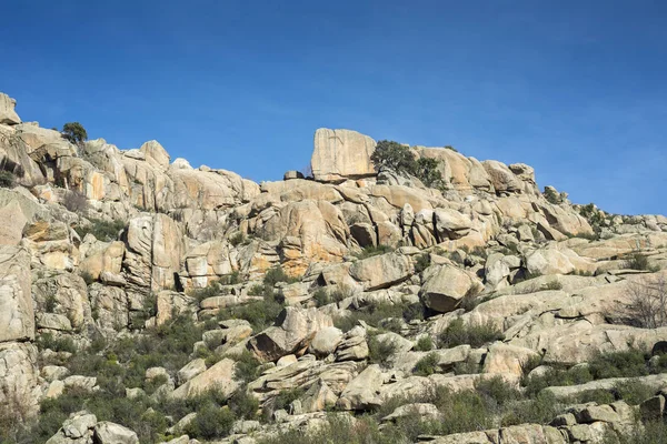 Γρανιτικά Πετρώματα Στην Επαρχία Pedriza Guadarrama Βουνά Του Εθνικού Πάρκου — Φωτογραφία Αρχείου