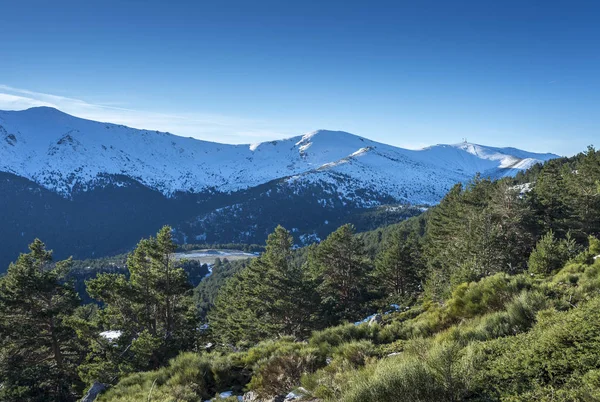 Vista Navacerrada Sky Resort Município Rascafria Parque Nacional Das Montanhas — Fotografia de Stock