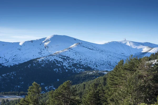 Veduta Della Navacerrada Sky Resort Dal Comune Rascafria Nel Parco — Foto Stock