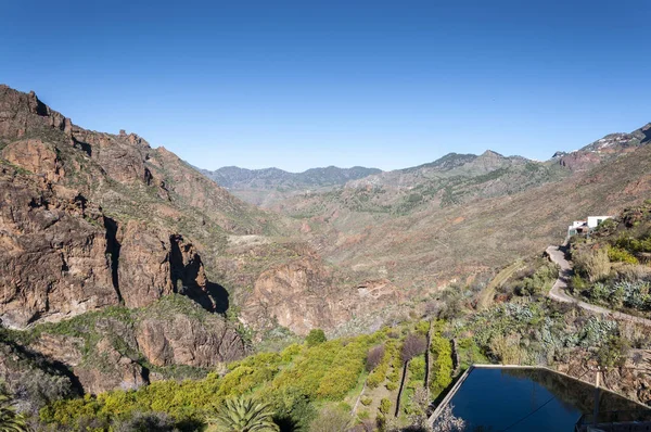 Mountainous landscape in the interior of the Gran Canaria Island, Canary Islands, Spain. Photo taken from de town of Tejeda