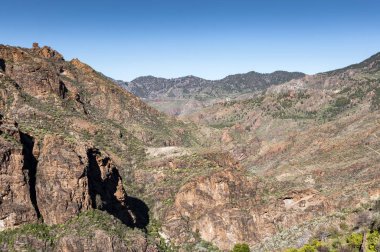 Gran Canaria ada, Kanarya Adaları, İspanya iç dağlık manzara. Tejeda de kasaba çekilmiş fotoğrafı