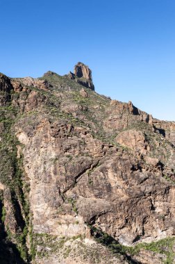 Gran Canaria ada, Kanarya Adaları, İspanya iç dağlık manzara. Tejeda de kasaba çekilmiş fotoğrafı