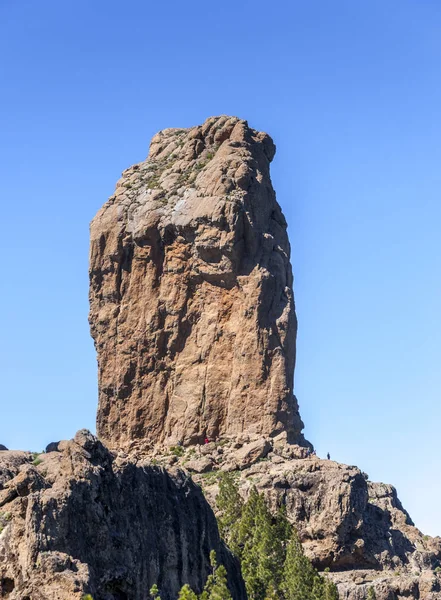Uitzicht Piek Van Roque Nublo Luzernevlinder Rock Rock Wolken Nublo — Stockfoto
