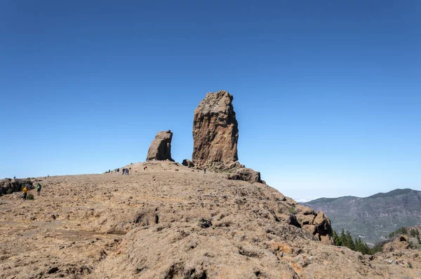 Nézetek Roque Nublo Csúcs Clouded Rock Rock Felhők Nublo Rural — Stock Fotó