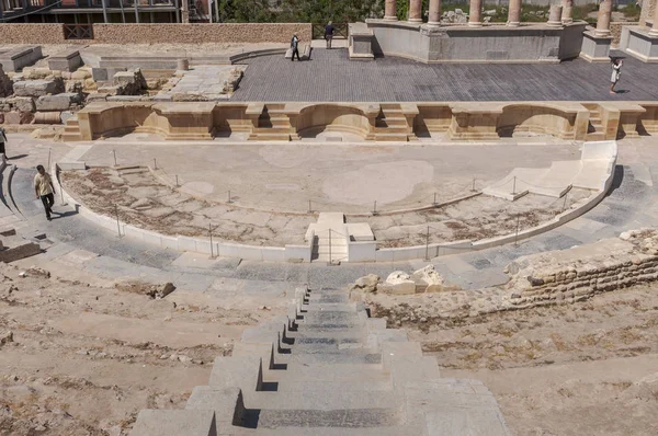 Utsikt Över Den Romerska Teatern Cartagena Spanien Den Byggdes Mellan — Stockfoto