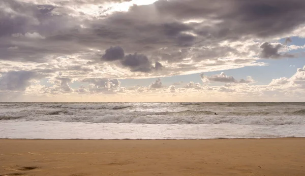 Вид Пляж Эстакаде Муниципалитете Саустон Департамент Франция — стоковое фото