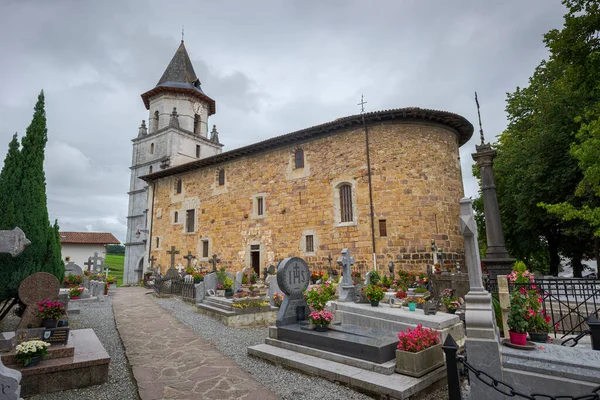 Ainhoa Franciaország August 2017 Nagyboldogasszony Templom Század Ainhoa Város Pyrnes — Stock Fotó