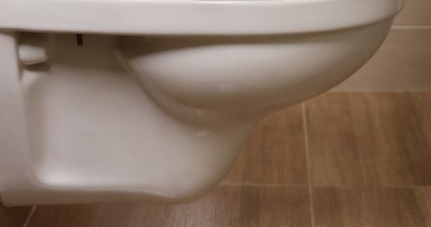 Обрезанный Вид Женщины Уборщицы Туалета Тряпкой — стоковое видео