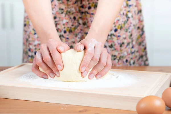 Young Beautiful Girl Making Dough — Stock Photo, Image