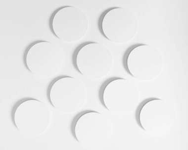 Sunum slayt şablonu-gölgelerle kağıt daire şekilleri kümesi.