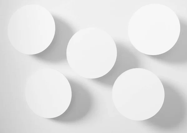 stock image Presentation slide template - set of paper circle shapes with shadows.