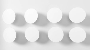 Sunum slayt şablonu-gölgelerle kağıt daire şekilleri kümesi.