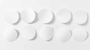 Sunum slayt şablonu-gölgelerle kağıt daire şekilleri kümesi.