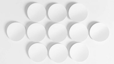 Sunum slayt şablonu-gölgelerle kağıt daire şekilleri kümesi.