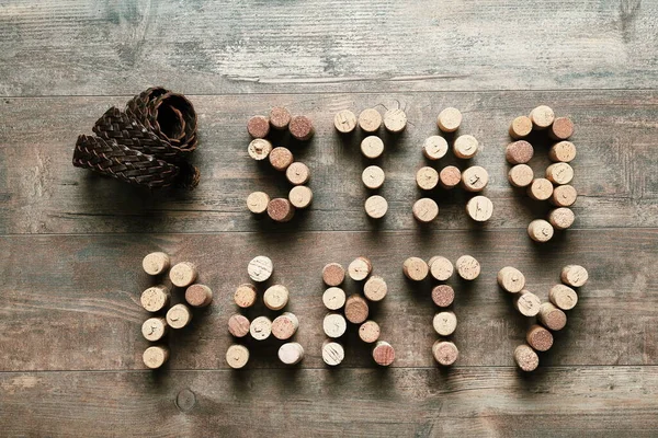 Words STAG PARTY made from corks Royalty Free Stock Photos