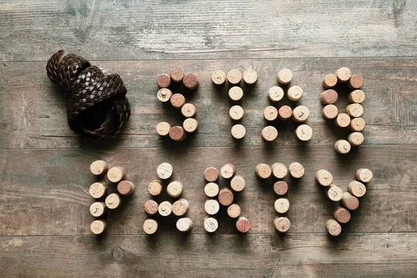Words STAG PARTY made from corks Stock Image